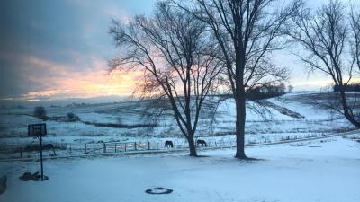 Scenic View in Fayette Township in Winter